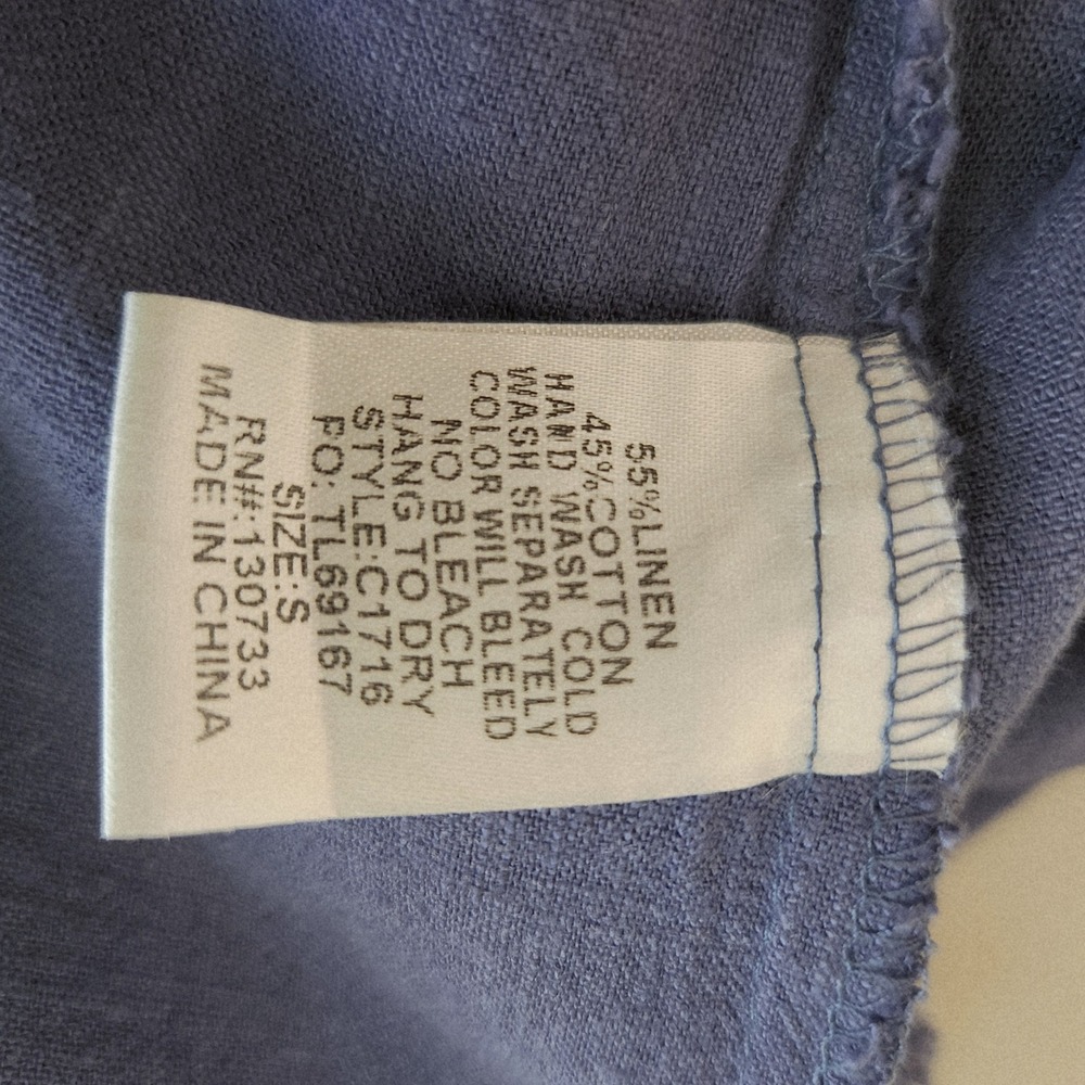 Umgee Maxi Dress Blue Linen Blend High Low Hem Boho Resort Small - Picture 7 of 8